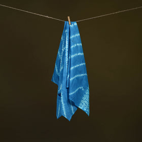 Blue - Shibori Tie-Dye Pure Mul Cotton Scarf 12