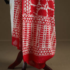 Hand Block Batik Print Pure Mul Cotton Dupatta 48