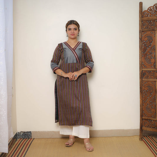 Maroon - Traditional Cotton Khun Straight Kurta for Women 25