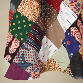 Multicolor Wrap Around Patchwork Cotton Skirt