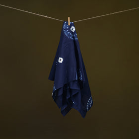 Blue - Shibori Tie-Dye Pure Mul Cotton Scarf 08