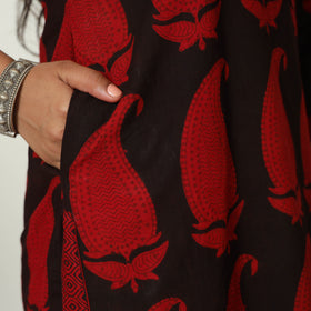 Block Print Cotton Patchwork Straight Bagh Kurta For Women