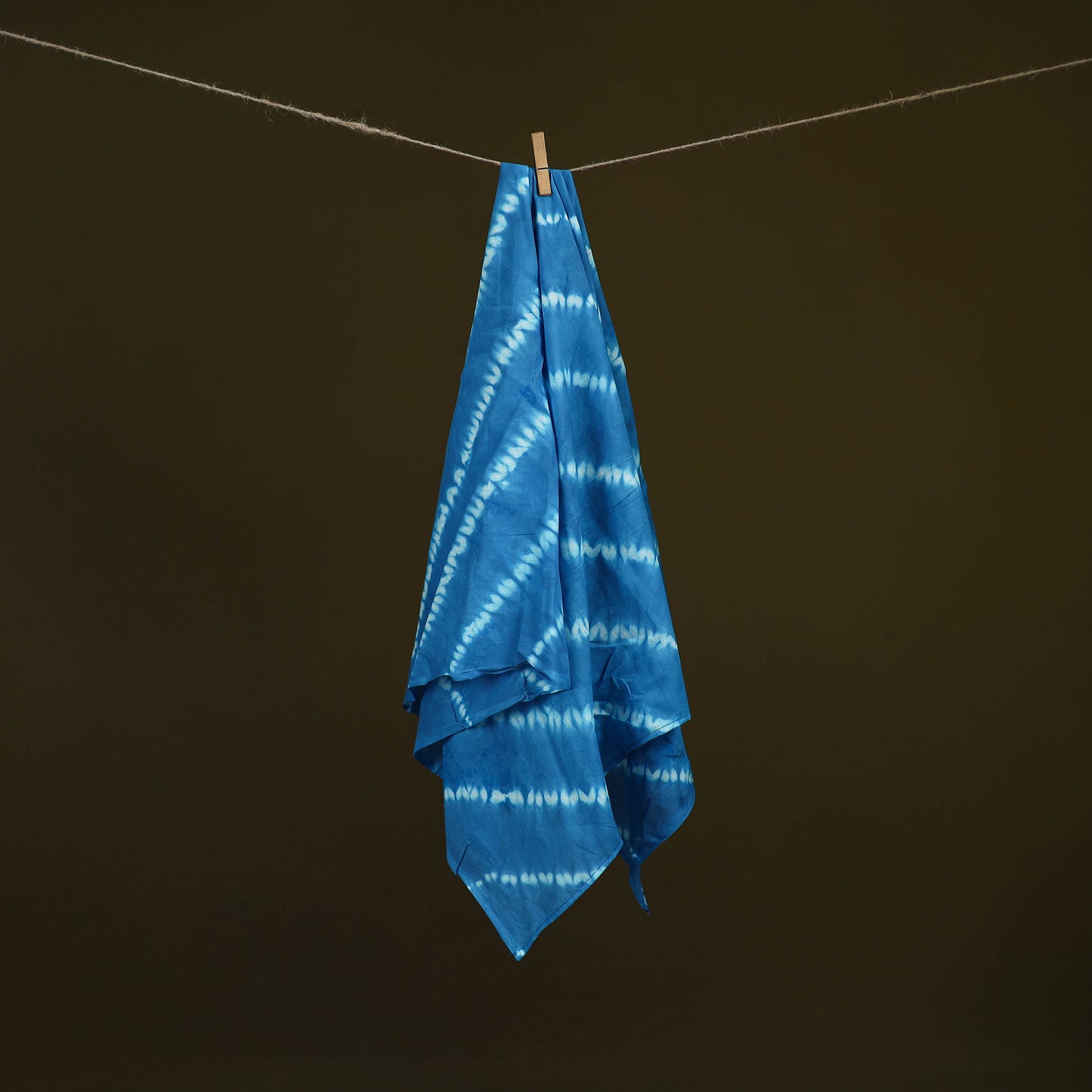 Blue - Shibori Tie-Dye Pure Mul Cotton Scarf 07