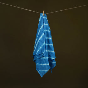 Blue - Shibori Tie-Dye Pure Mul Cotton Scarf 07