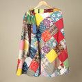 Multicolor Wrap Around Patchwork Cotton Skirt
