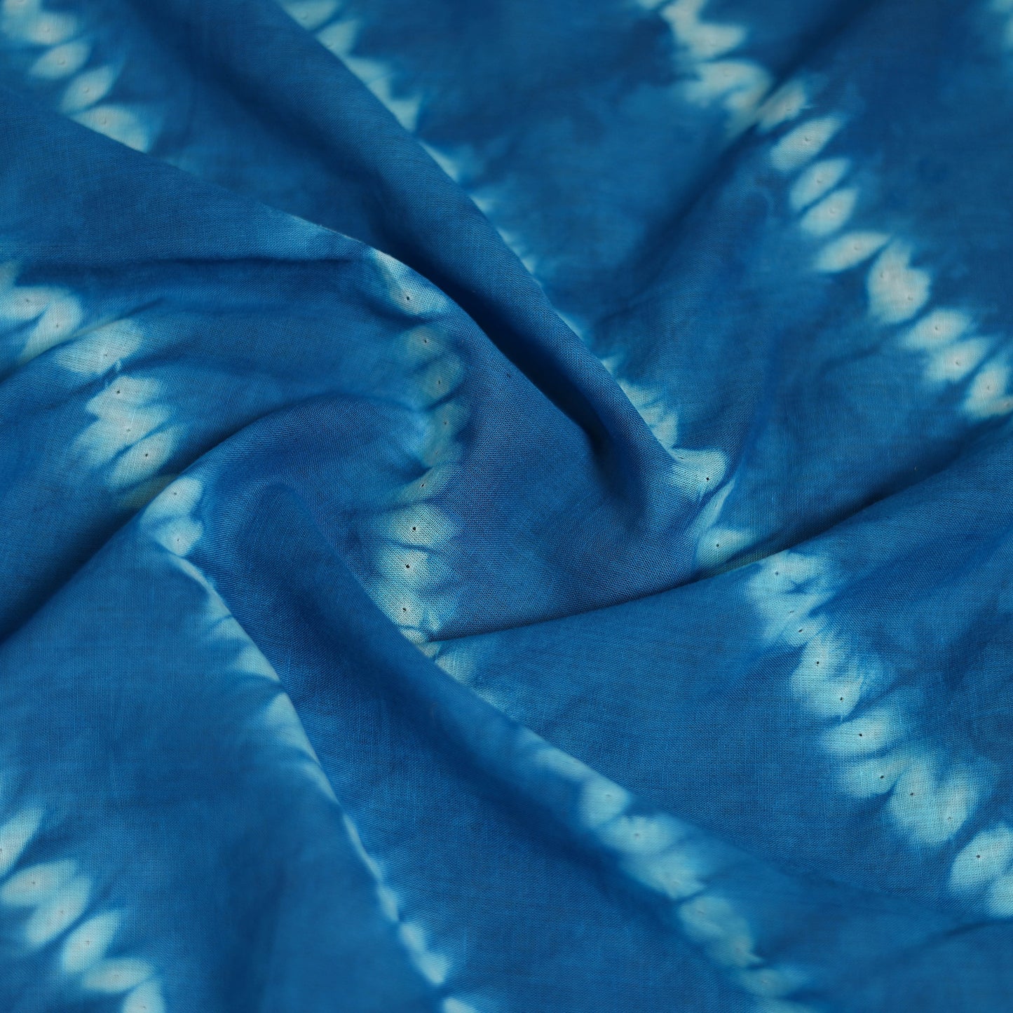 Blue - Shibori Tie-Dye Pure Mul Cotton Scarf 07