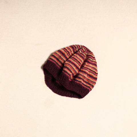 Brown - kumaun hand knitted woollen beret cap 41