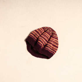 Brown - kumaun hand knitted woollen beret cap 41