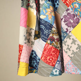 Multicolor Wrap Around Patchwork Cotton Skirt