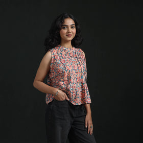 Hand Block Sanganeri Print Cotton Floral Crop Top 15