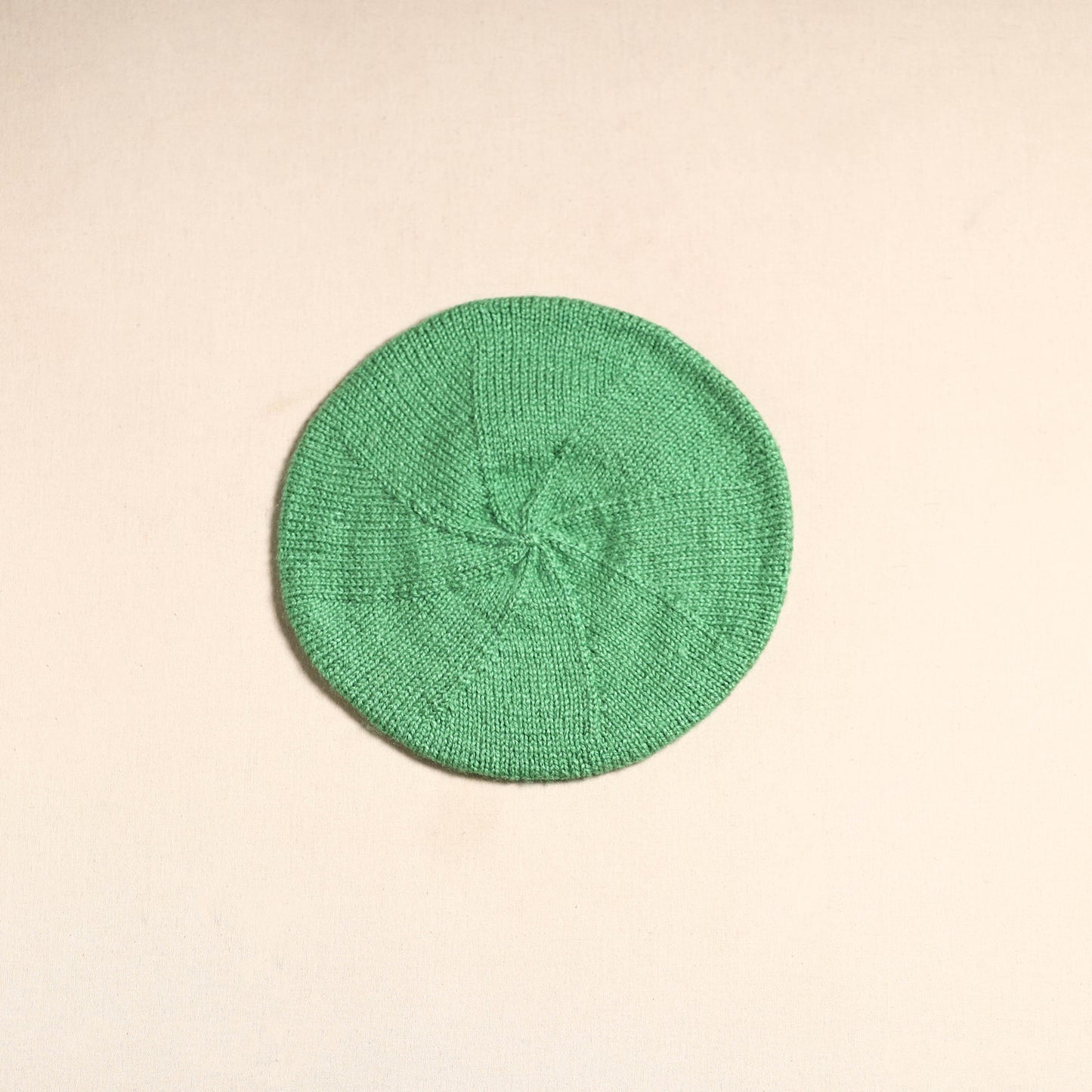 Green - kumaun hand knitted woollen beret cap 42