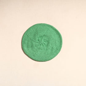 Green - kumaun hand knitted woollen beret cap 42