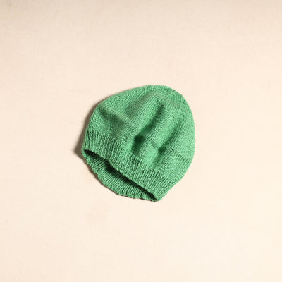 Green - kumaun hand knitted woollen beret cap 42
