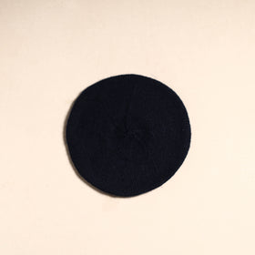 Black - kumaun hand knitted woollen beret cap 43