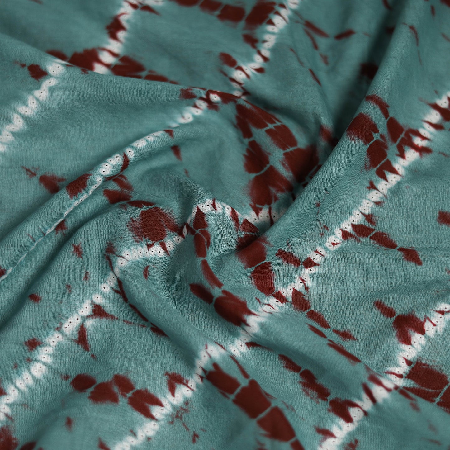 Green - Shibori Tie-Dye Pure Mul Cotton Scarf 04