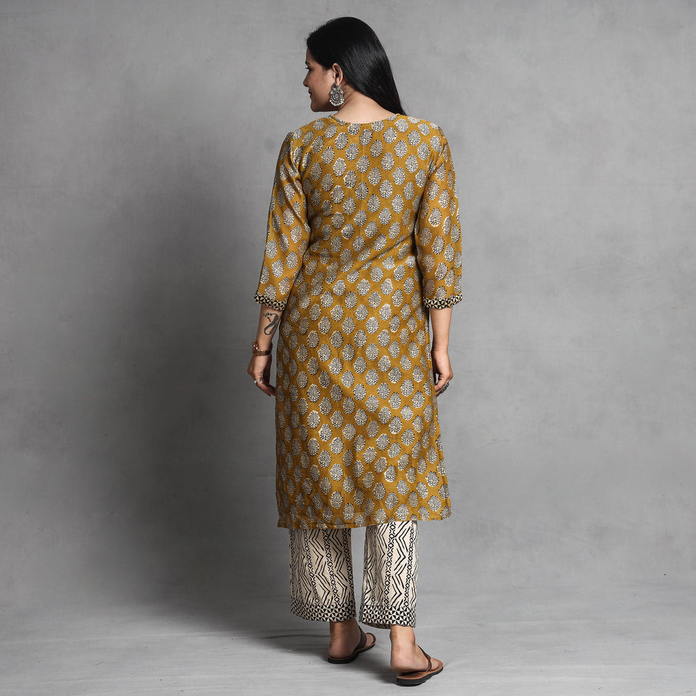 Bagru Kurta with Palazzo & Dupatta Set
