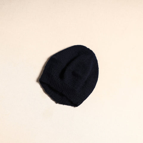 Black - kumaun hand knitted woollen beret cap 43