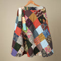 Multicolor Wrap Around Patchwork Cotton Skirt