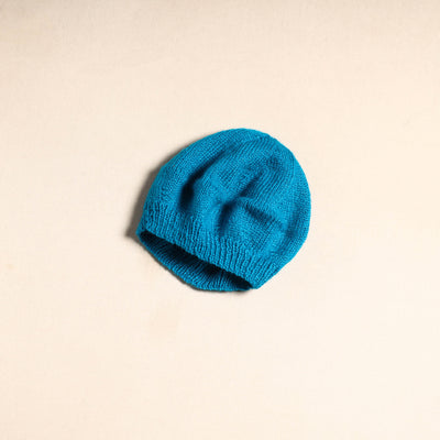 Blue - kumaun hand knitted woollen beret cap 44