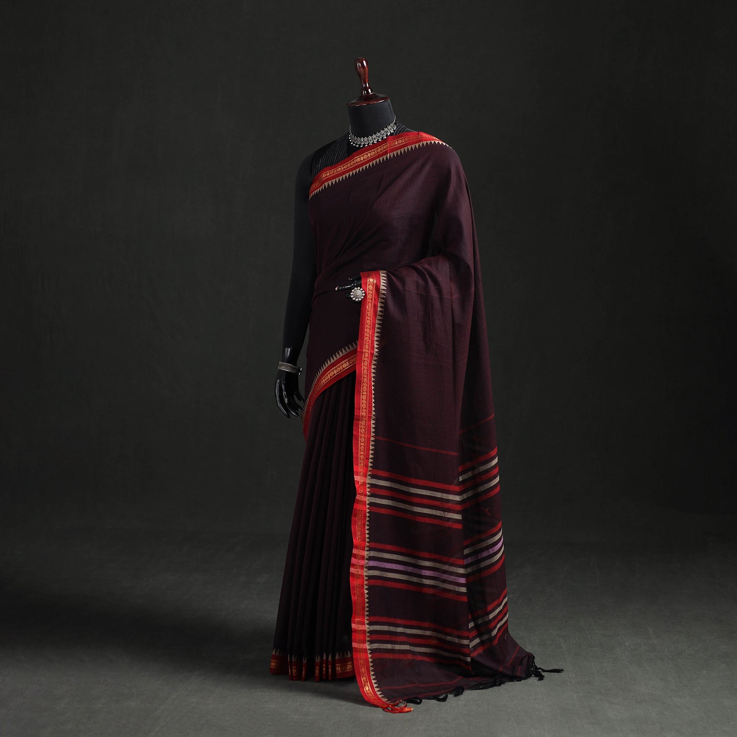 Dharwad Woven Mercerised Cotton Saree with Border 49
