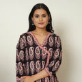 Buy Block Print Cotton A-Line Bagh Kurta for Women