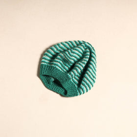 Green - kumaun hand knitted woollen beret cap 46