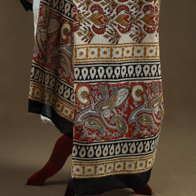 Beige - Bagru Hand Block Print Natural Dyed Pure Mul Cotton Dupatta 57