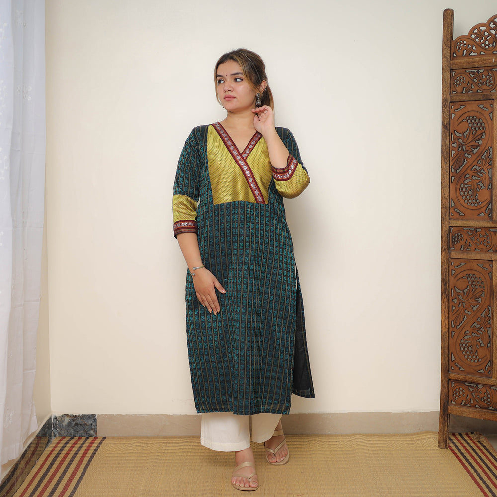 Green - Traditional Cotton Khun Straight Kurta for Women 28