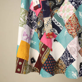 Multicolor Wrap Around Patchwork Cotton Skirt