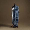 Blue - Indigo Bagru Hand Block Print Natural Dyed Pure Mul Cotton Dupatta 60
