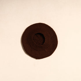 Brown - kumaun hand knitted woollen beret cap 48