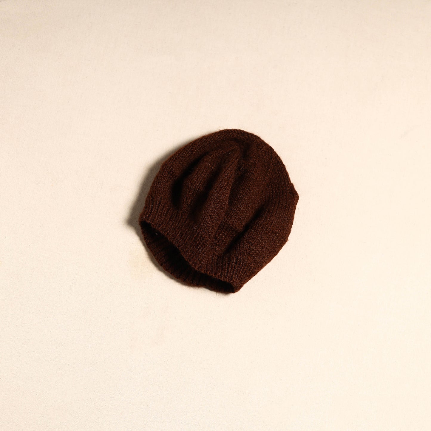 Brown - kumaun hand knitted woollen beret cap 48