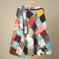 Multicolor Wrap Around Patchwork Cotton Skirt