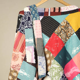 Multicolor Wrap Around Patchwork Cotton Skirt