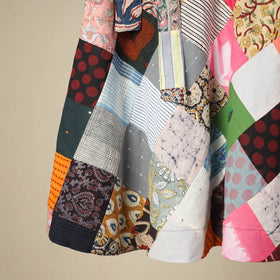 Multicolor Wrap Around Patchwork Cotton Skirt