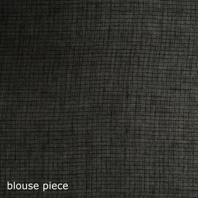 Black - Nazaakat Kota Doria Cotton Plain Saree with Blouse & Jewellery Set 03