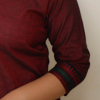 Maroon - Cotton Straight Dharwad Kurta 08