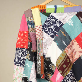 Multicolor Wrap Around Patchwork Cotton Skirt