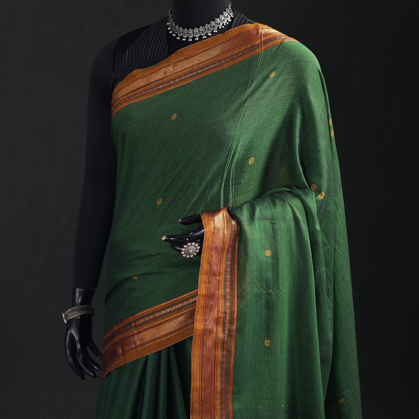 Dharwad Woven Thread Buti Mercerised Cotton Saree with Border 54