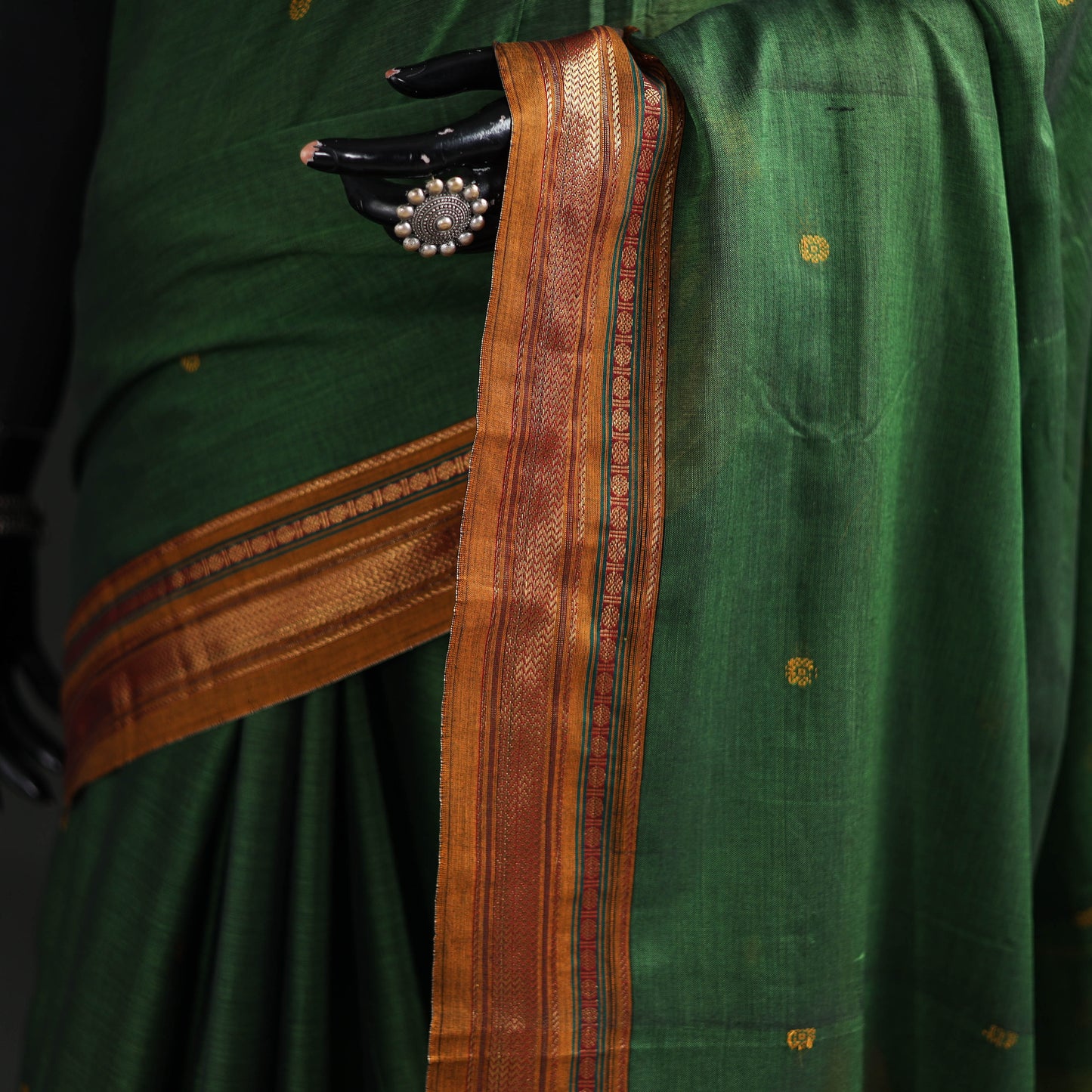 Dharwad Woven Thread Buti Mercerised Cotton Saree with Border 54