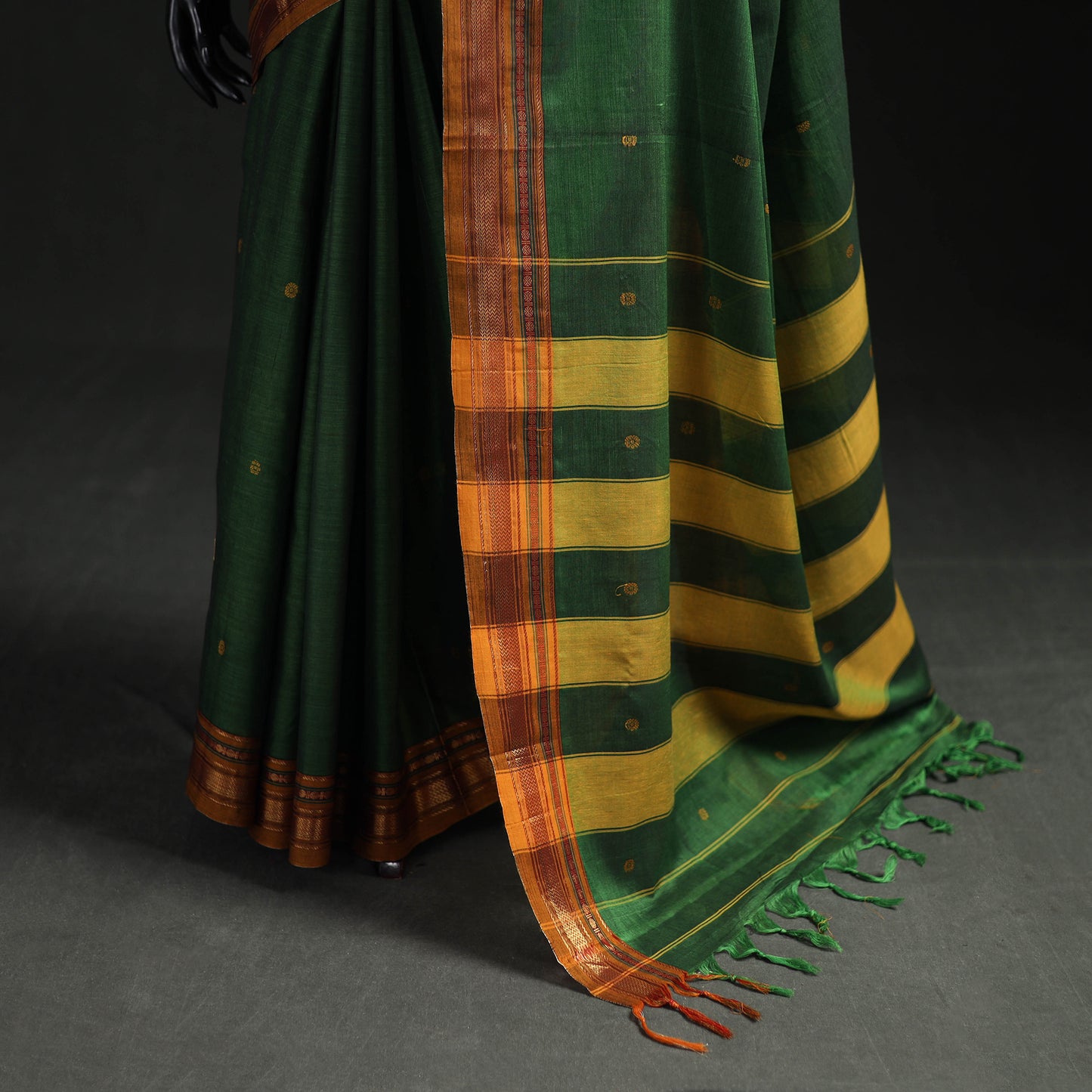 Dharwad Woven Thread Buti Mercerised Cotton Saree with Border 54