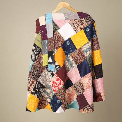 Multicolor Wrap Around Patchwork Cotton Skirt