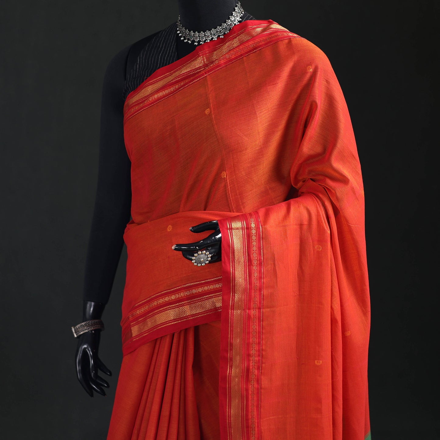 Dharwad Woven Thread Buti Mercerised Cotton Saree with Border 55
