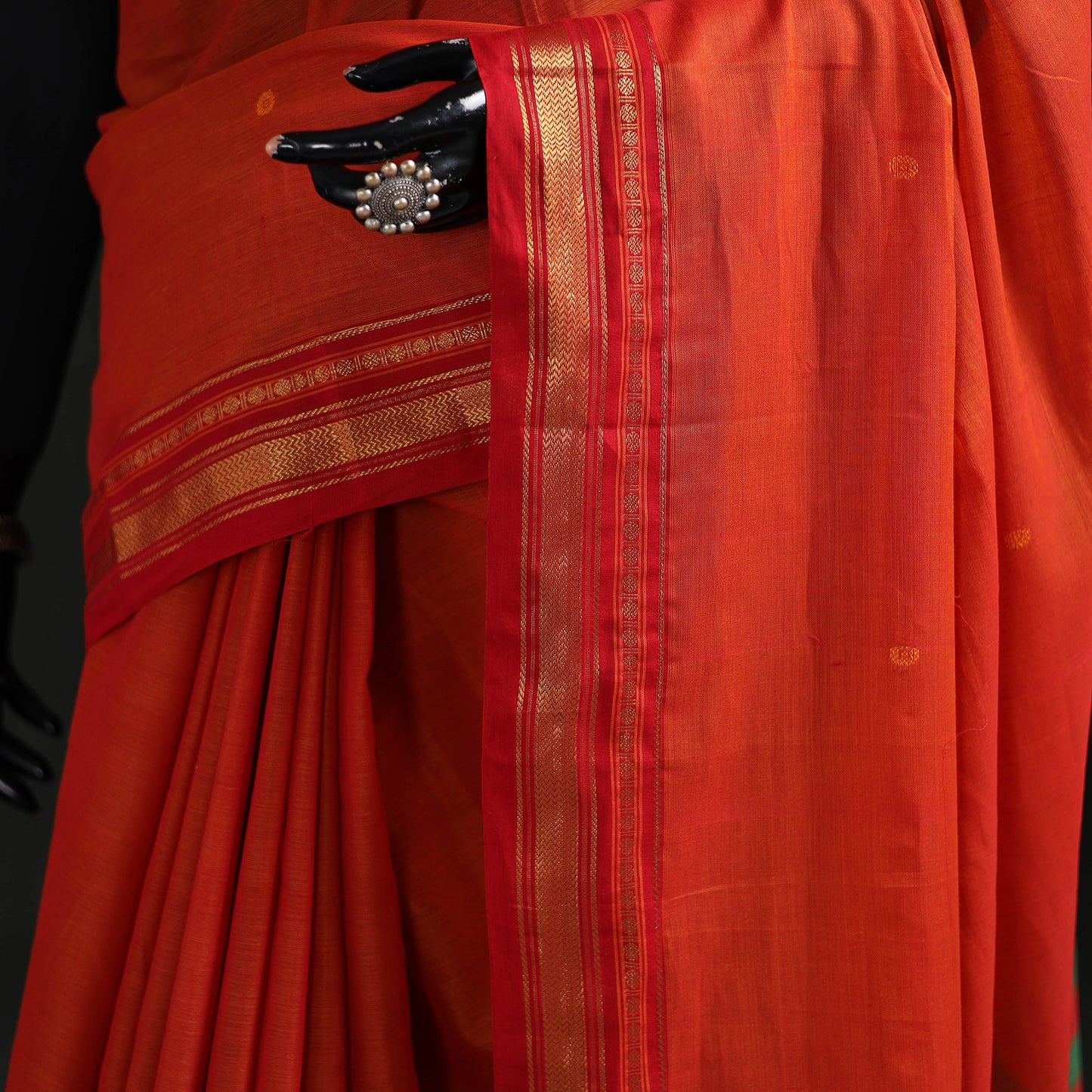 Dharwad Woven Thread Buti Mercerised Cotton Saree with Border 55