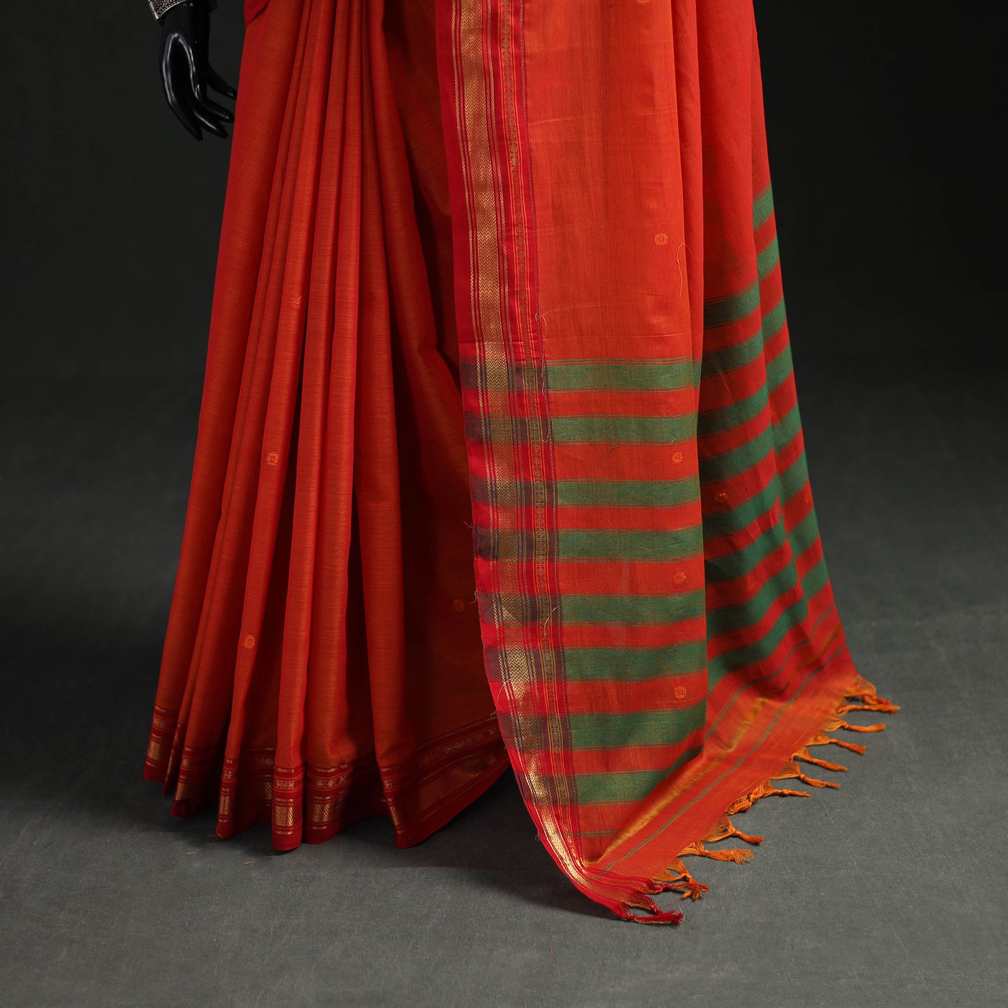 Dharwad Woven Thread Buti Mercerised Cotton Saree with Border 55
