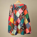 Multicolor Wrap Around Patchwork Cotton Skirt