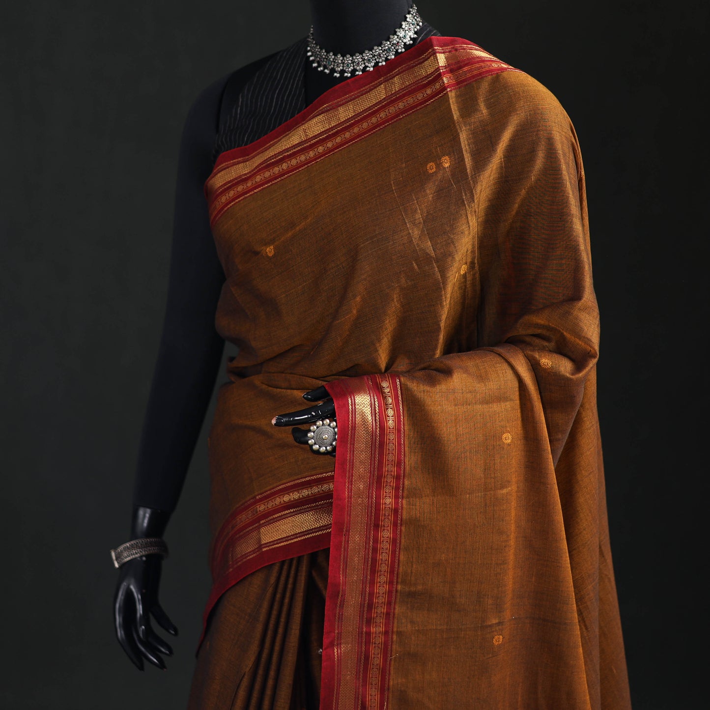 Dharwad Woven Thread Buti Mercerised Cotton Saree with Border 56