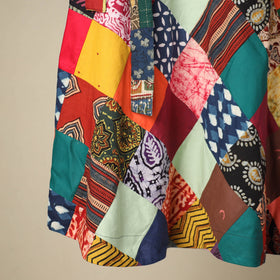 Multicolor Wrap Around Patchwork Cotton Skirt