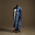 Blue - Indigo Bagru Hand Block Print Natural Dyed Pure Mul Cotton Dupatta 67