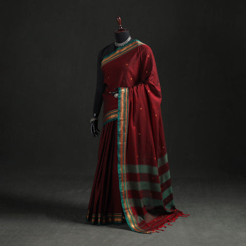 Dharwad Woven Thread Buti Mercerised Cotton Saree with Border 57